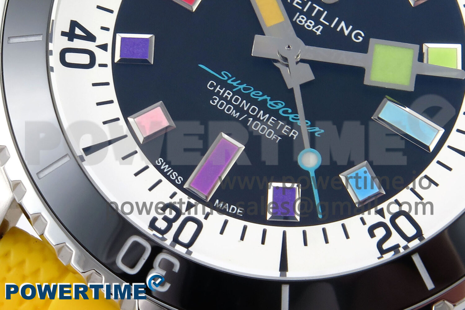SuperOcean Automatic 42 SS TF 1:1 Best Edition Black Dial on Yellow Rubber Strap A2824 - Image 5