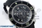 Fifty Fathoms Chrono SS OMF 1:1 Best Edition Black Numeral Dial on Black Sail-canvas Strap A7750 - Image 2