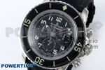 Fifty Fathoms Chrono SS OMF 1:1 Best Edition Black Numeral Dial on Black Sail-canvas Strap A7750 - Image 3