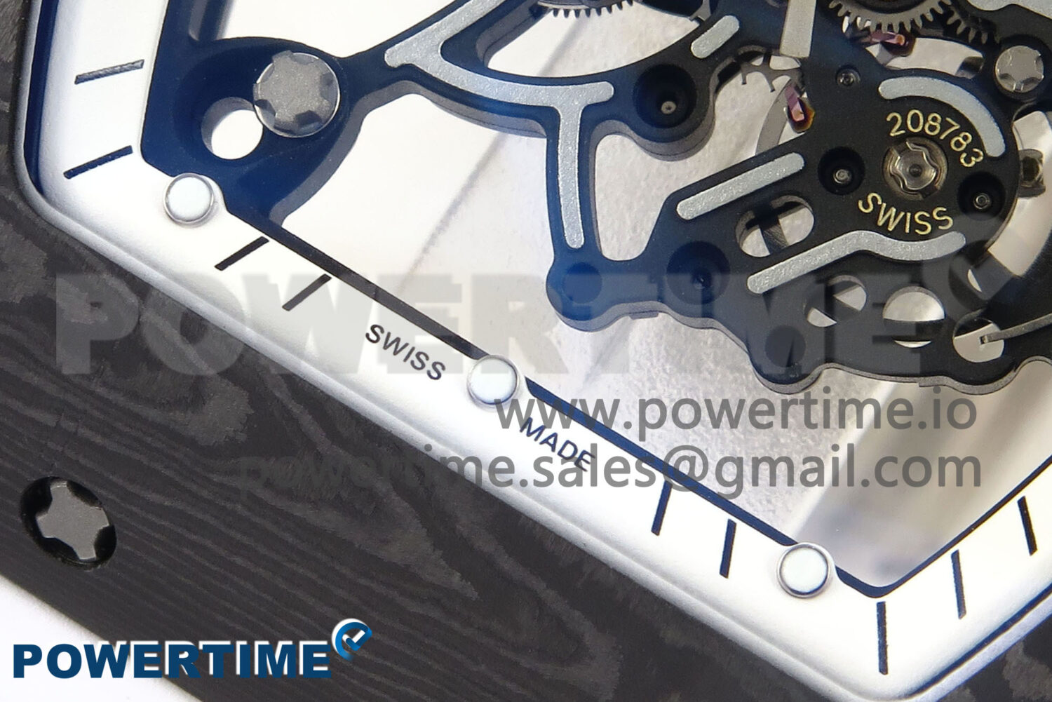 RM055 Ti/NTPT UOKF 1:1 Best Edition White/Black Inner Bezel White Crown on White Rubber Strap RMUL2 Super Clone - Image 5