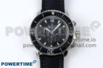 Fifty Fathoms Chrono SS OMF 1:1 Best Edition Black Dial on Black Sail-canvas Strap A7750