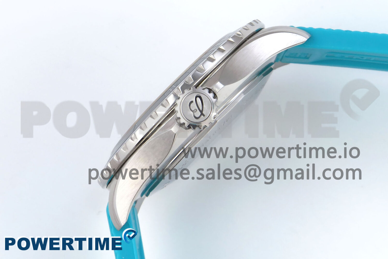 SuperOcean Automatic 42 SS TF 1:1 Best Edition Black Dial on Blue Rubber Strap A2824 - Image 6