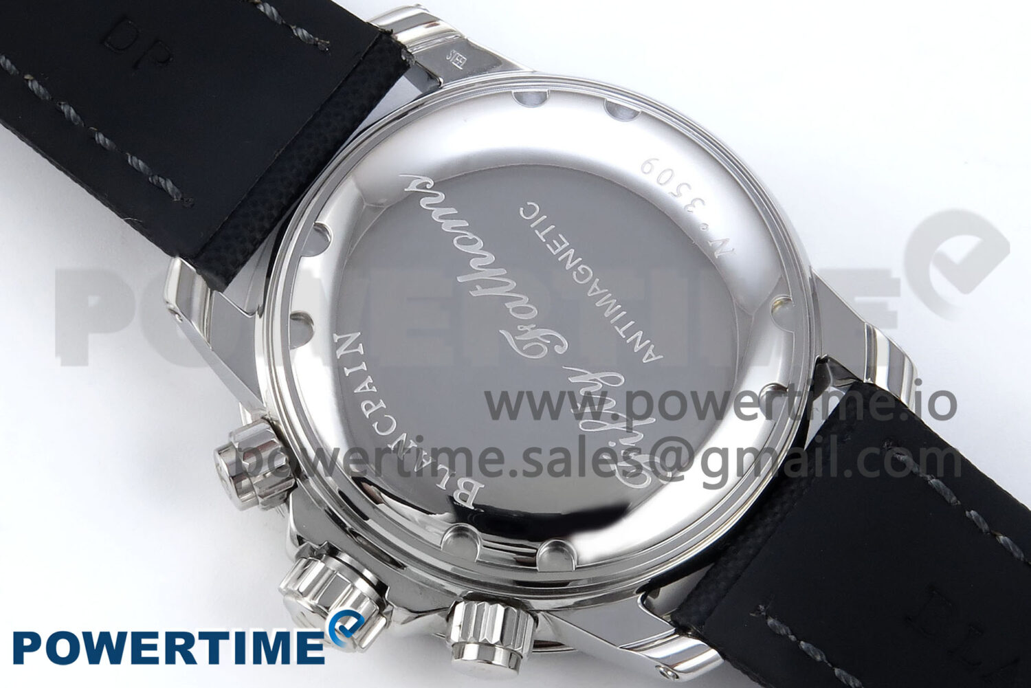 Fifty Fathoms Chrono SS OMF 1:1 Best Edition Black Dial on Black Sail-canvas Strap A7750 - Image 8