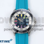SuperOcean Automatic 42 SS TF 1:1 Best Edition Black Dial on Blue Rubber Strap A2824