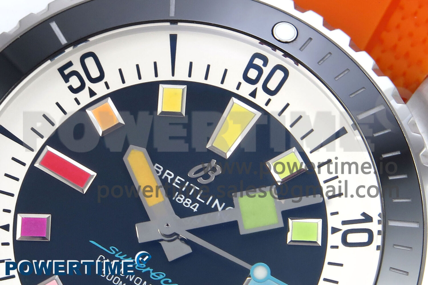 SuperOcean Automatic 42 SS TF 1:1 Best Edition Black Dial on Orange Rubber Strap A2824 - Image 4