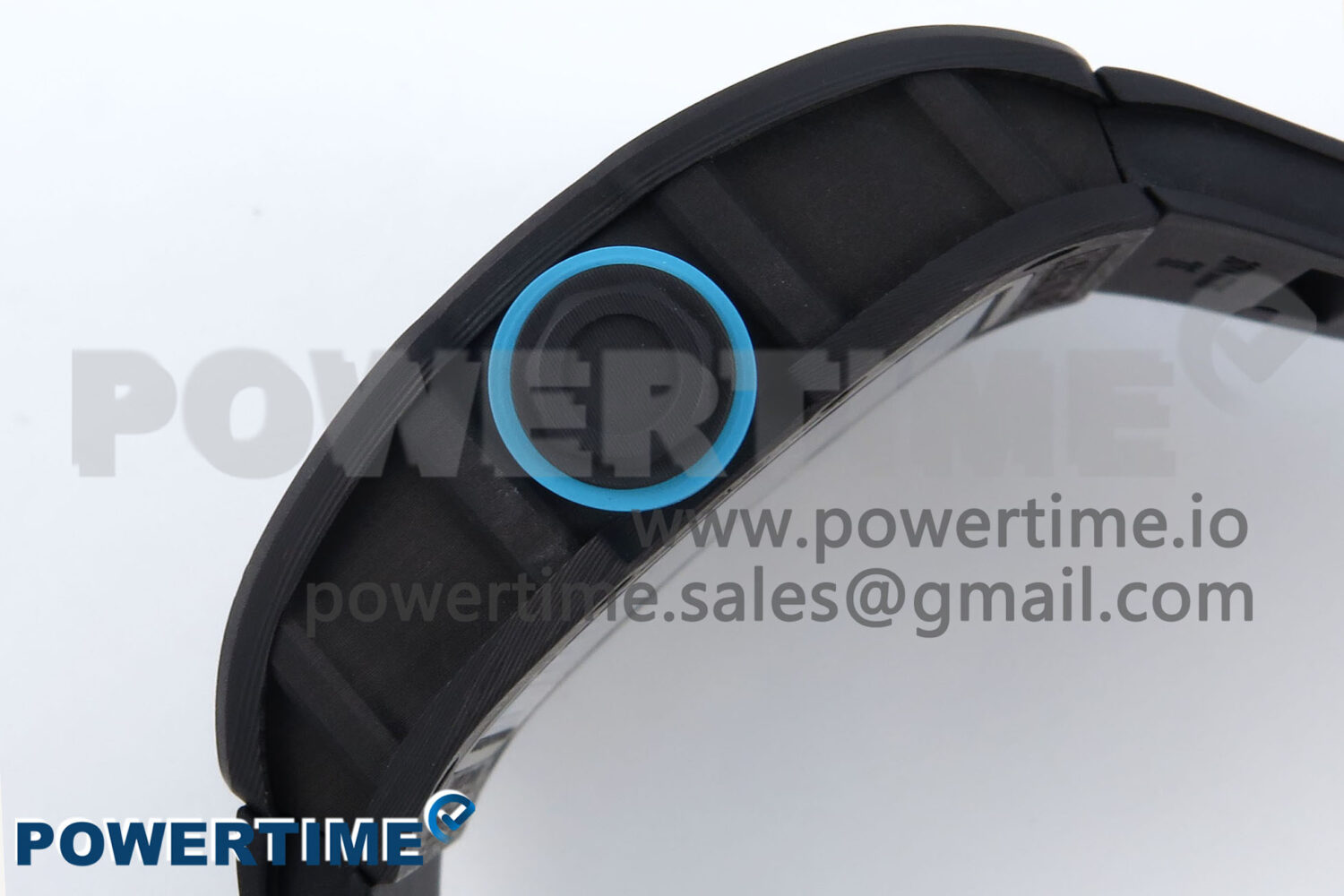 RM055 NTPT UOKF 1:1 Best Edition Blue Inner Bezel Black Crown on Black Rubber Strap RMUL2 Super Clone - Image 6
