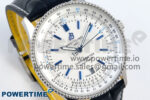 Navitimer 1 SS 41mm TF 1:1 Best Edition White Bezel White Dial on Blue Leather Strap A2824 - Image 2