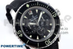 Fifty Fathoms Chrono SS OMF 1:1 Best Edition Black Dial on Black Sail-canvas Strap A7750 - Image 2