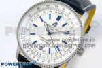 Navitimer 1 SS 41mm TF 1:1 Best Edition White Bezel White Dial on Blue Leather Strap A2824 - Image 3