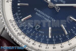 Navitimer 1 SS 41mm TF 1:1 Best Edition White Bezel Blue Dial on Brown Leather Strap A2824 - Image 5