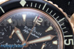 Fifty Fathoms Chrono RG OMF 1:1 Best Edition Black Dial on Black Sail-canvas Strap A7750 - Image 4