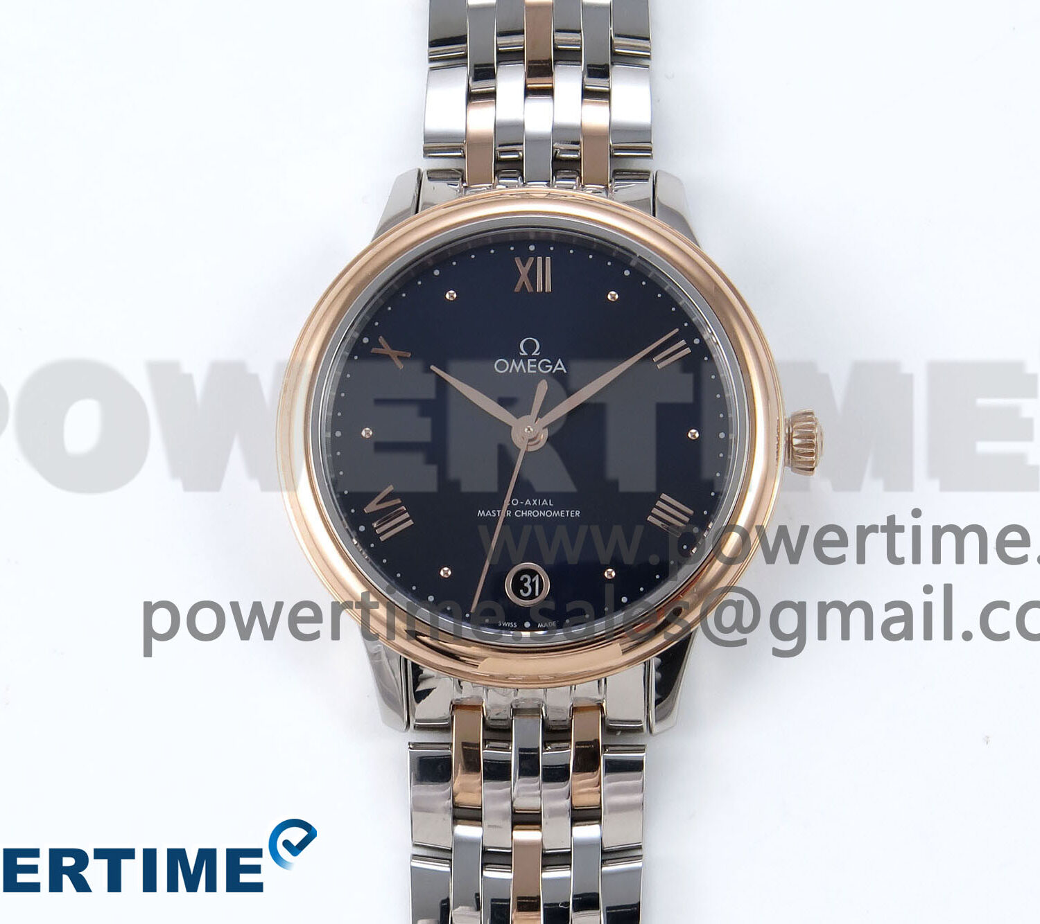 De Ville Prestige Ladies SS/RG VSF 1:1 Best Edition Blue Dial on SS/RG Bracelet A8800