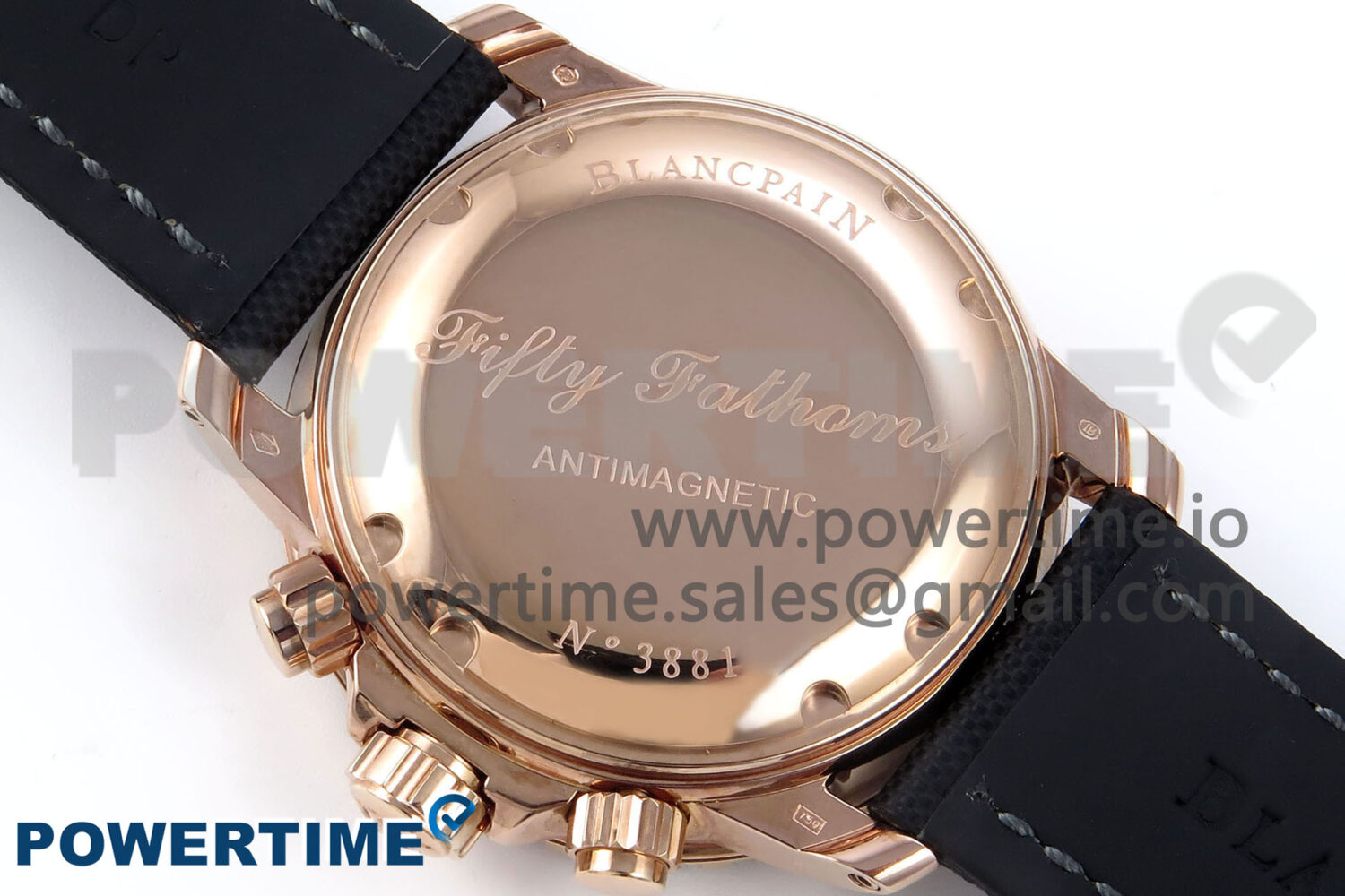 Fifty Fathoms Chrono RG OMF 1:1 Best Edition Black Dial on Black Sail-canvas Strap A7750 - Image 8