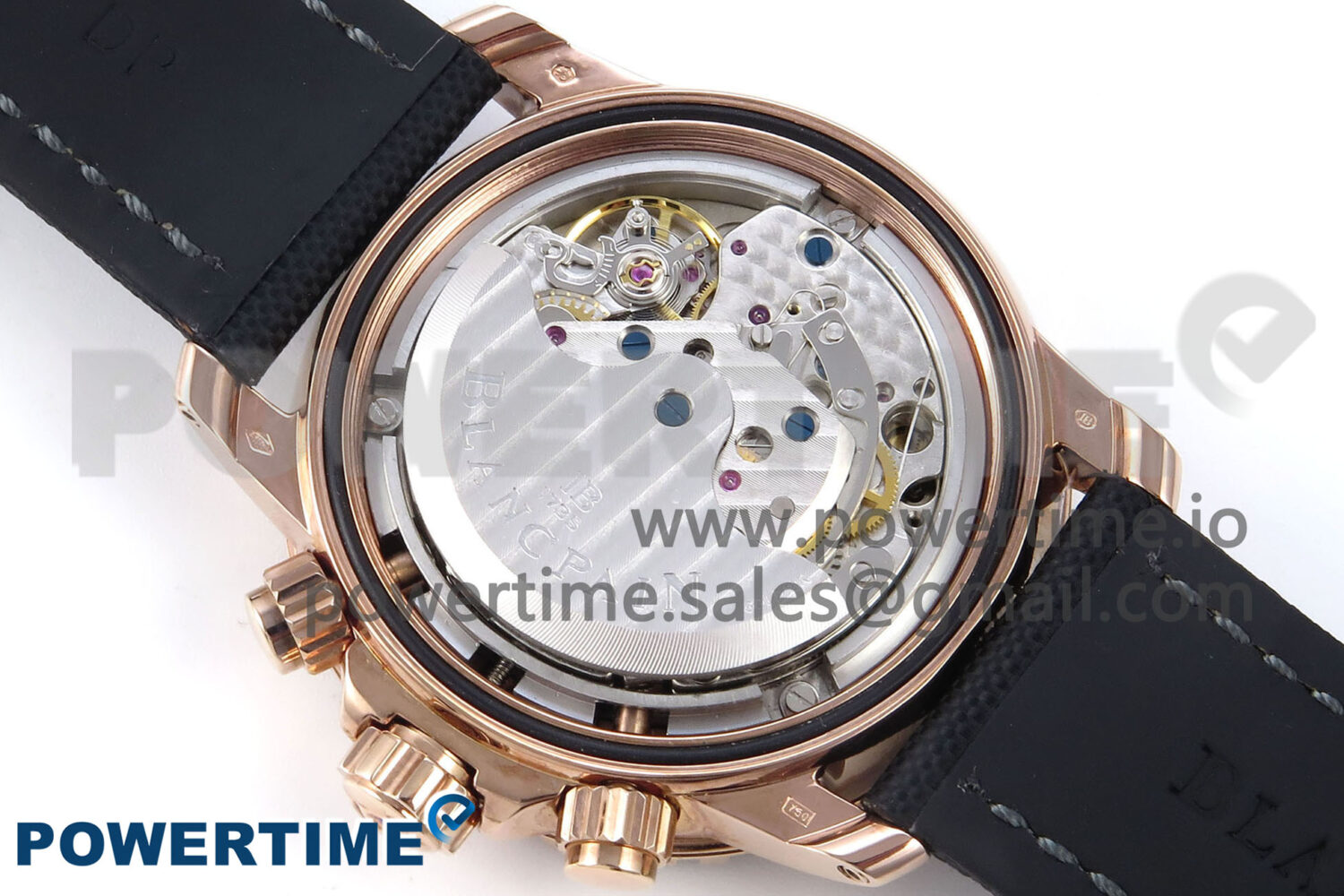 Fifty Fathoms Chrono RG OMF 1:1 Best Edition Black Dial on Black Sail-canvas Strap A7750 - Image 10