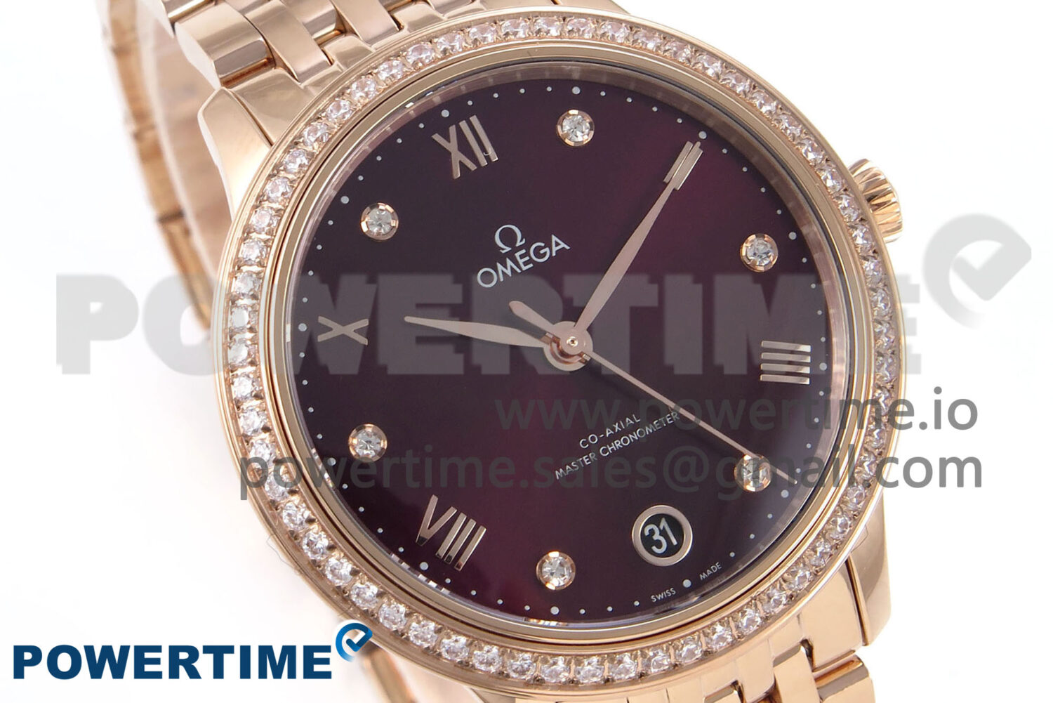 De Ville Prestige Ladies RG VSF 1:1 Best Edition Brown Diamonds Dial on RG Bracelet A8800 - Image 2