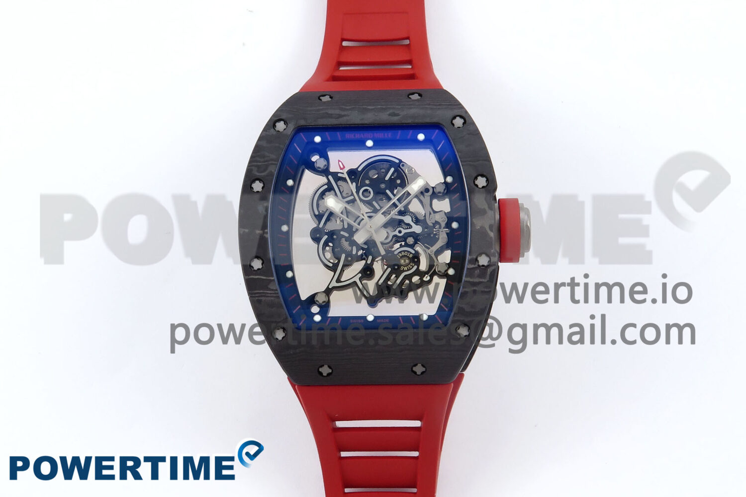 RM055 Ti/NTPT UOKF 1:1 Best Edition Black Inner Bezel Red Crown on Red Rubber Strap RMUL2 Super Clone - Image 1