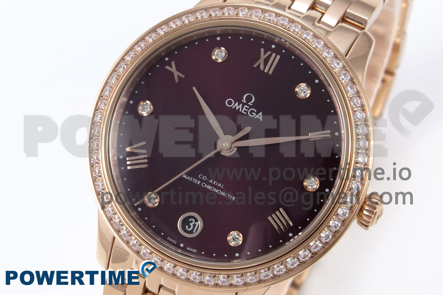 De Ville Prestige Ladies RG VSF 1:1 Best Edition Brown Diamonds Dial on RG Bracelet A8800 - Image 3
