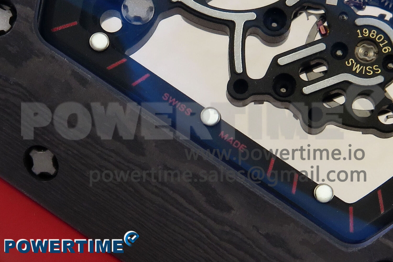 RM055 Ti/NTPT UOKF 1:1 Best Edition Black Inner Bezel Red Crown on Red Rubber Strap RMUL2 Super Clone - Image 5