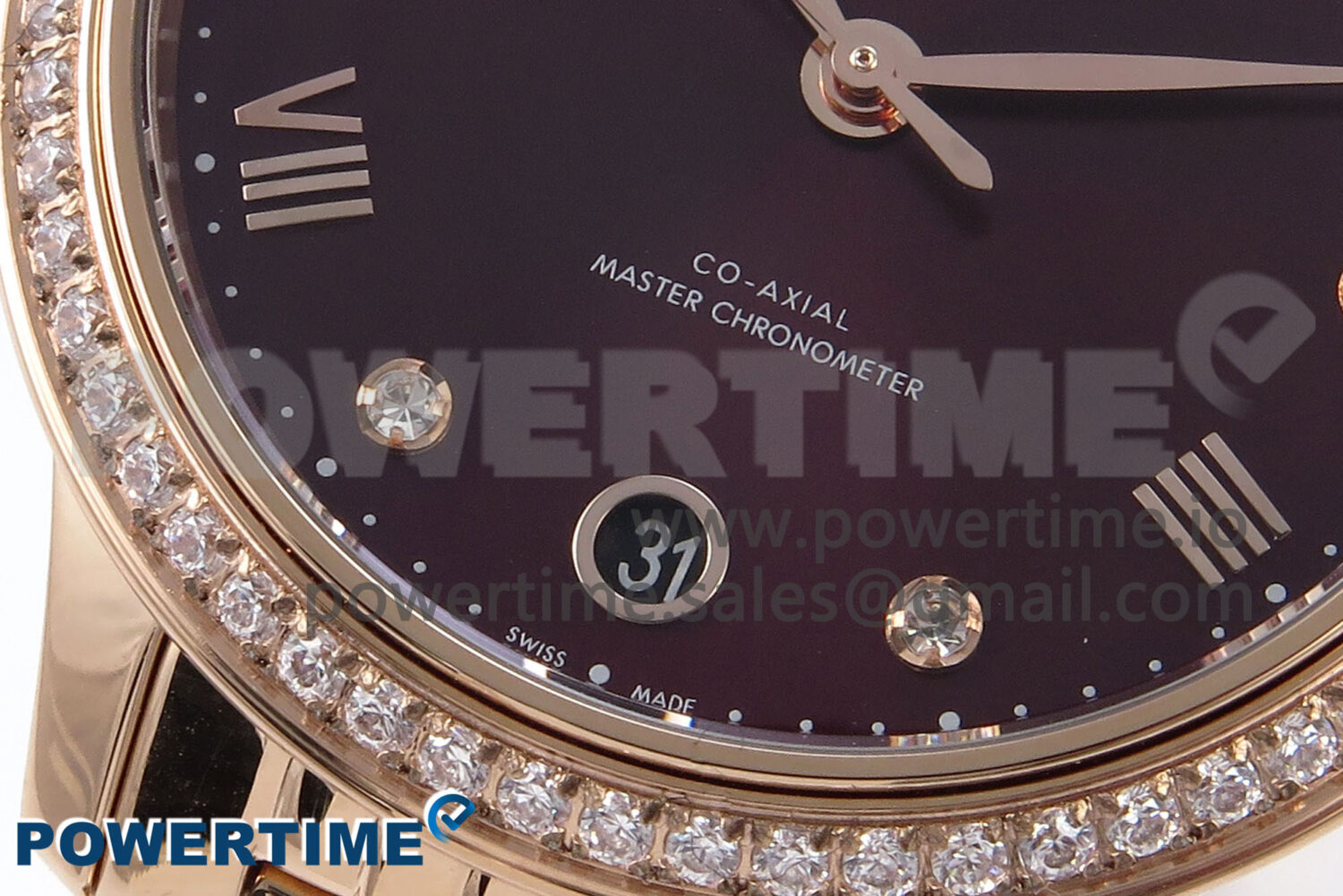 De Ville Prestige Ladies RG VSF 1:1 Best Edition Brown Diamonds Dial on RG Bracelet A8800 - Image 5