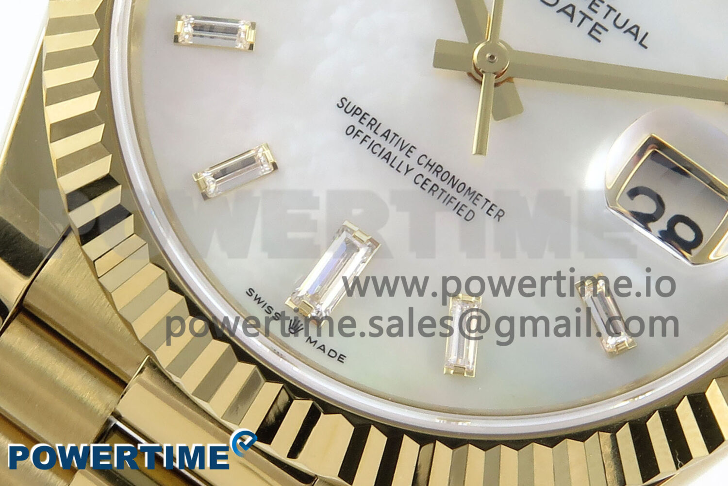 Day Date 40 YG 228238 Noob 1:1 Best Edition White MOP Crystal Dial on President Bracelet A2836 (Gain Weight) - Image 5