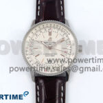 Navitimer 1 RG/SS 41mm TF 1:1 Best Edition White Bezel White Dial on Brown Leather Strap A2824
