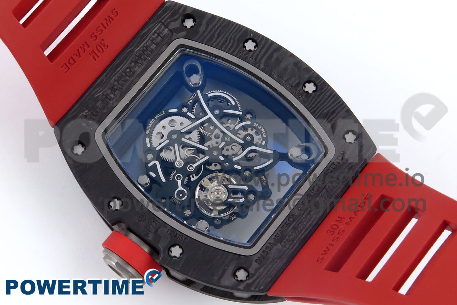 RM055 Ti/NTPT UOKF 1:1 Best Edition Black Inner Bezel Red Crown on Red Rubber Strap RMUL2 Super Clone - Image 8