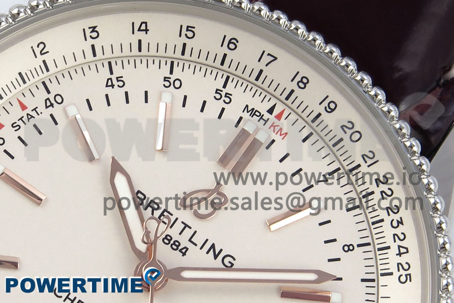 Navitimer 1 RG/SS 41mm TF 1:1 Best Edition White Bezel White Dial on Brown Leather Strap A2824 - Image 4