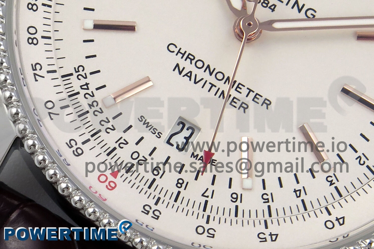 Navitimer 1 RG/SS 41mm TF 1:1 Best Edition White Bezel White Dial on Brown Leather Strap A2824 - Image 5