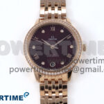 De Ville Prestige Ladies RG VSF 1:1 Best Edition Brown Diamonds Dial on RG Bracelet A8800