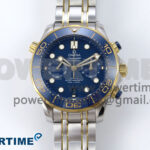 Seamaster 300m Chrono SS/YG OMF 1:1 Best Edition Blue Dial on SS/YG Bracelet A9900