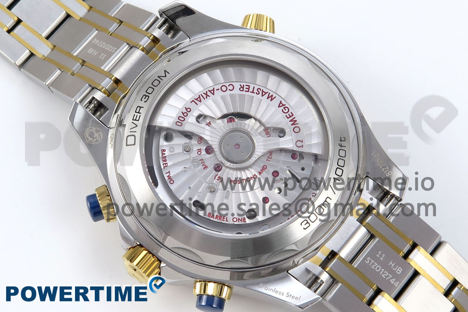 Seamaster 300m Chrono SS/YG OMF 1:1 Best Edition Blue Dial on SS/YG Bracelet A9900 - Image 8