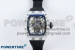 RM027-02 Transparent Tourbillon RMF Best Edition Skeleton Dial on Black Rubber Strap