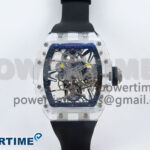 RM027-02 Transparent Tourbillon RMF Best Edition Skeleton Dial on Black Rubber Strap
