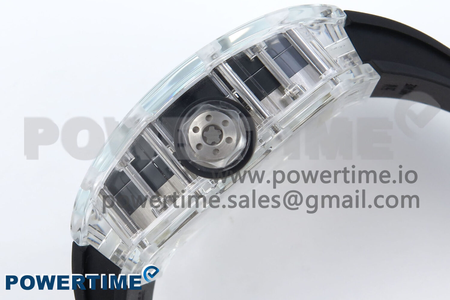 RM027-02 Transparent Tourbillon RMF Best Edition Skeleton Dial on Black Rubber Strap - Image 6