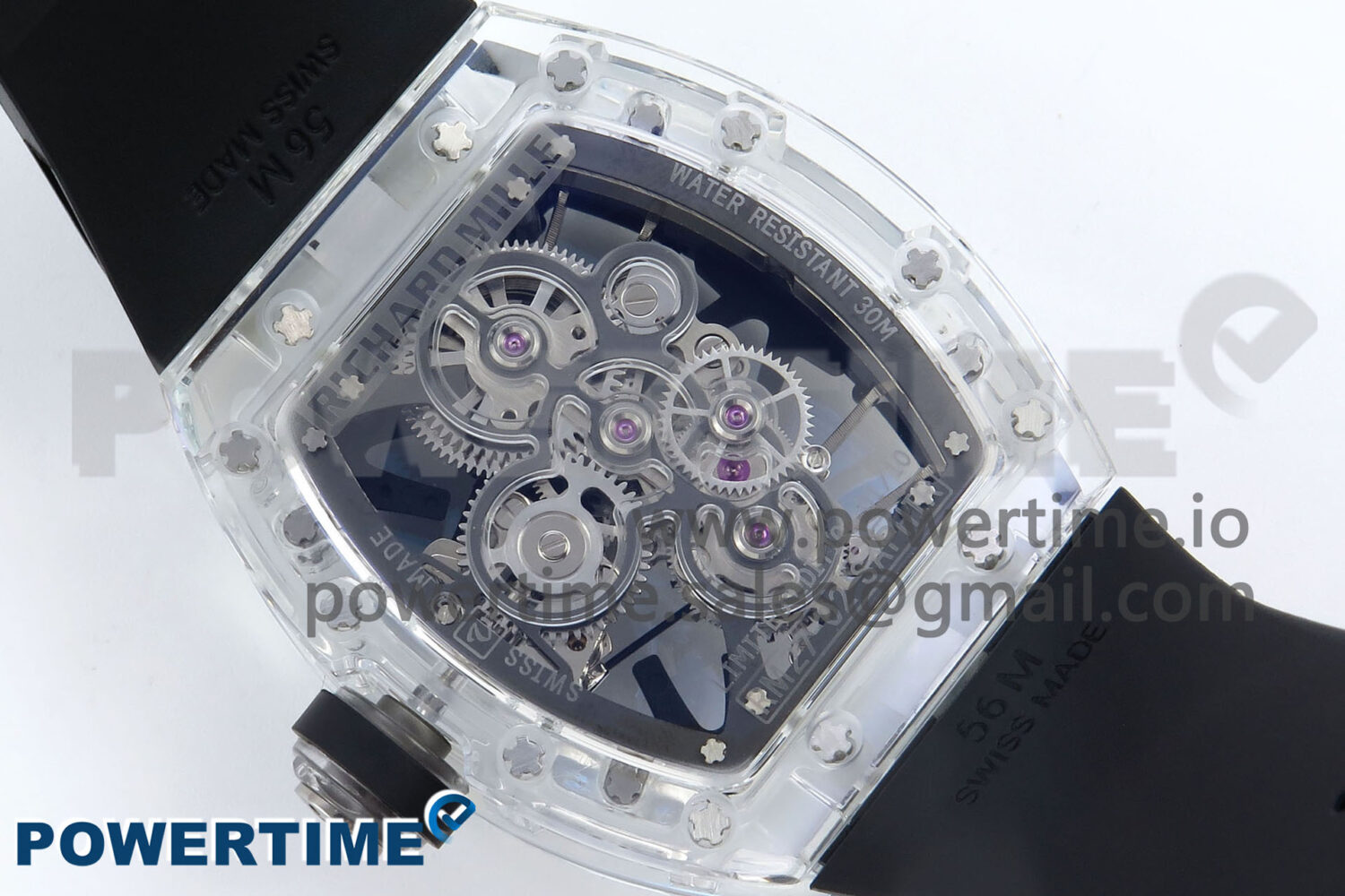 RM027-02 Transparent Tourbillon RMF Best Edition Skeleton Dial on Black Rubber Strap - Image 8