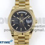 Day Date 40 YG 228238 Noob 1:1 Best Edition Black Stick Dial on President Bracelet A2836 (Gain Weight)