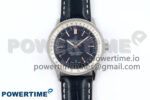Navitimer 1 SS 41mm TF 1:1 Best Edition White Bezel Blue Dial on Black Leather Strap A2824