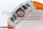 RM027-02 Transparent Tourbillon RMF Best Edition Skeleton Dial on Orange Rubber Strap - Image 7