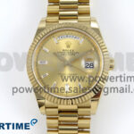 Day Date 40 YG 228238 Noob 1:1 Best Edition YG Crystal Dial on President Bracelet A2836 (Gain Weight)