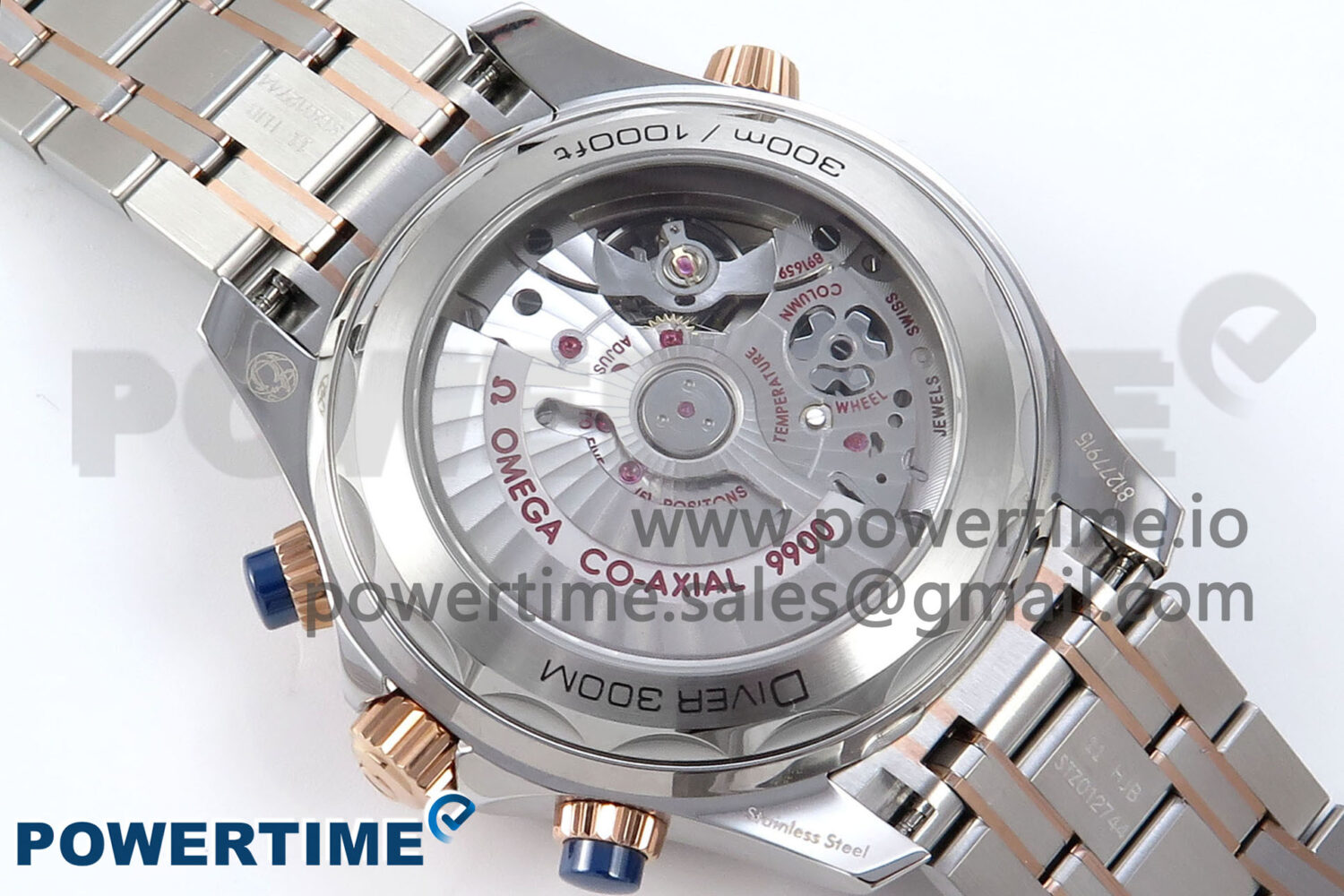 Seamaster 300m Chrono SS/YG OMF 1:1 Best Edition Blue Dial on SS/YG Bracelet A9900 - Image 10