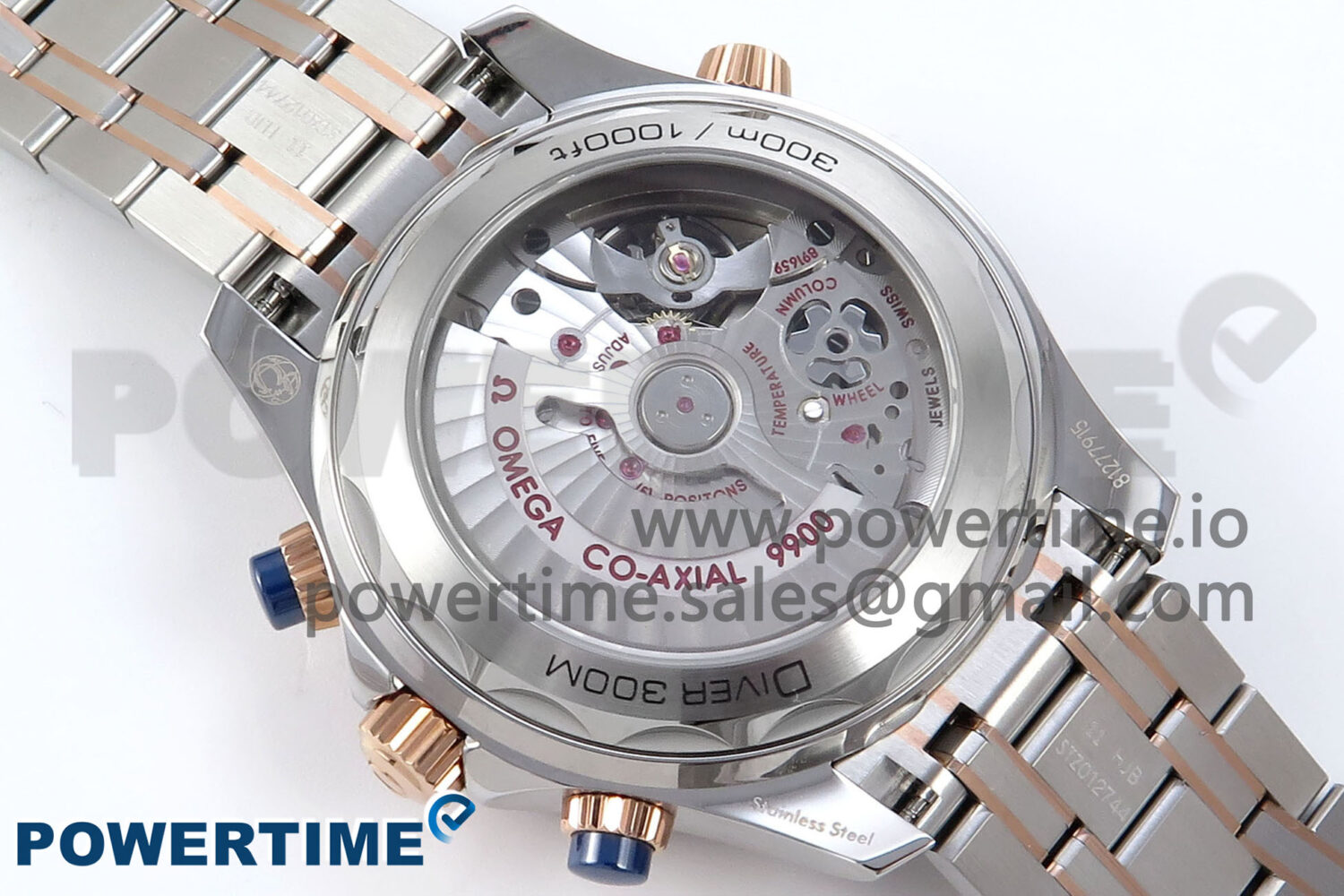 Seamaster 300m Chrono SS/RG OMF 1:1 Best Edition Blue Dial on SS/RG Bracelet A9900 - Image 8
