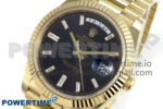 Day Date 40 YG 228238 Noob 1:1 Best Edition Black Crystal Dial on President Bracelet A2836 (Gain Weight) - Image 3