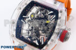 RM027-02 Transparent Tourbillon RMF Best Edition Skeleton Dial on Orange Rubber Strap - Image 3