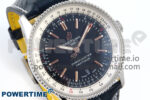 Navitimer 1 SS 41mm TF 1:1 Best Edition White Bezel Blue Dial on Black Leather Strap A2824 - Image 2