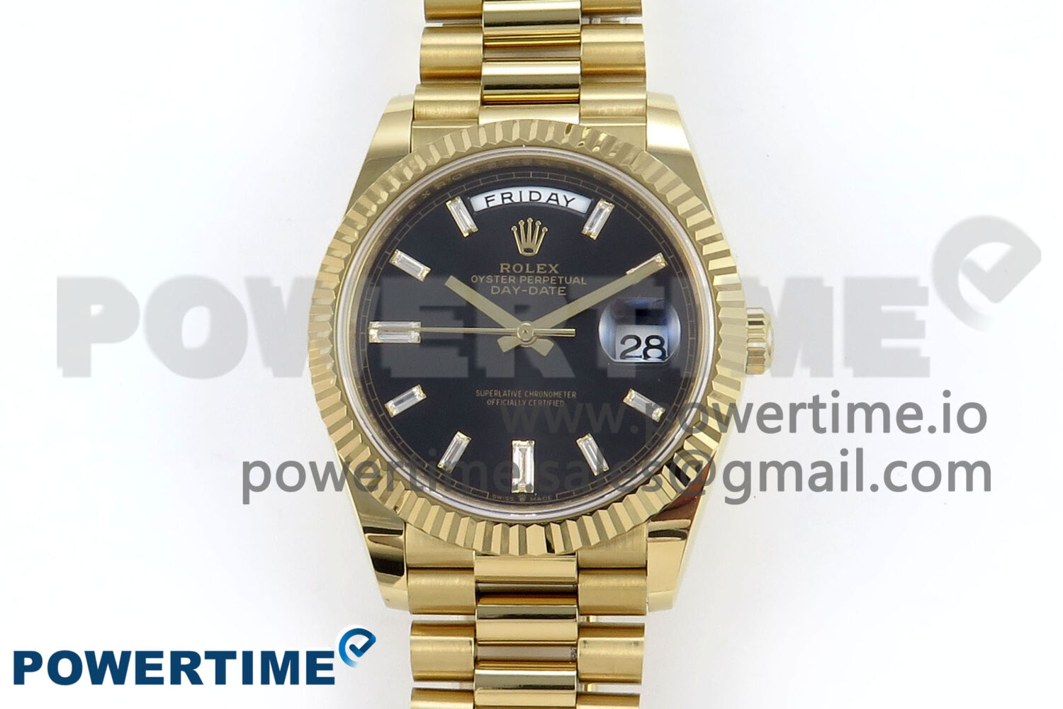 Day Date 40 YG 228238 Noob 1:1 Best Edition Black Crystal Dial on President Bracelet A2836 (Gain Weight) - Image 1
