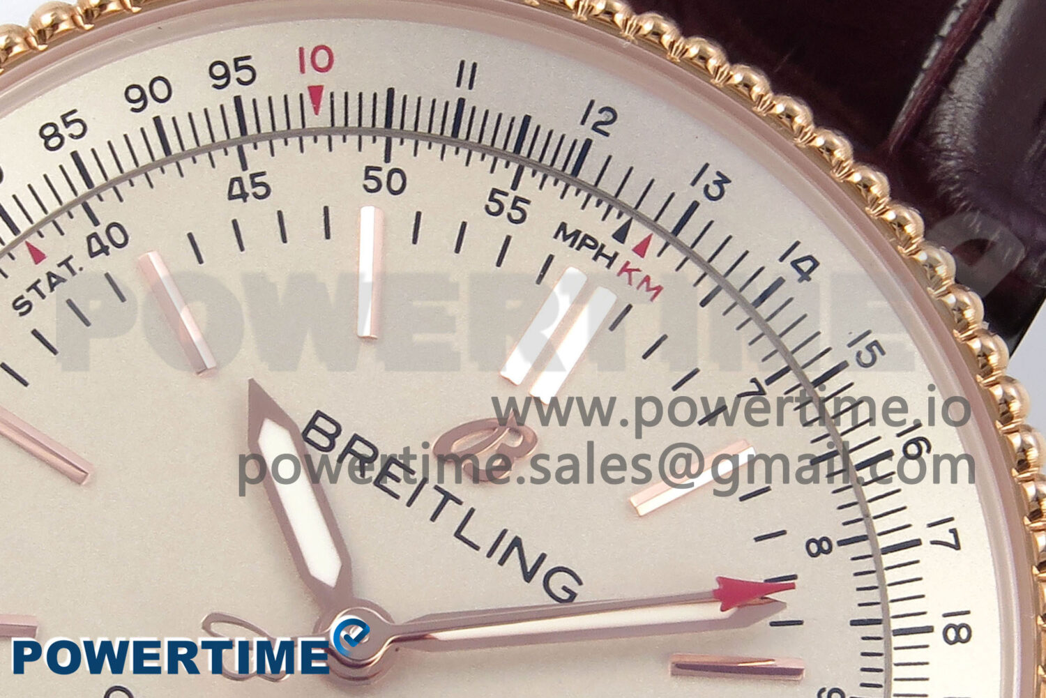Navitimer 1 RG/SS 41mm TF 1:1 Best Edition White Bezel White Dial on Brown Leather Strap A2824 - Image 4