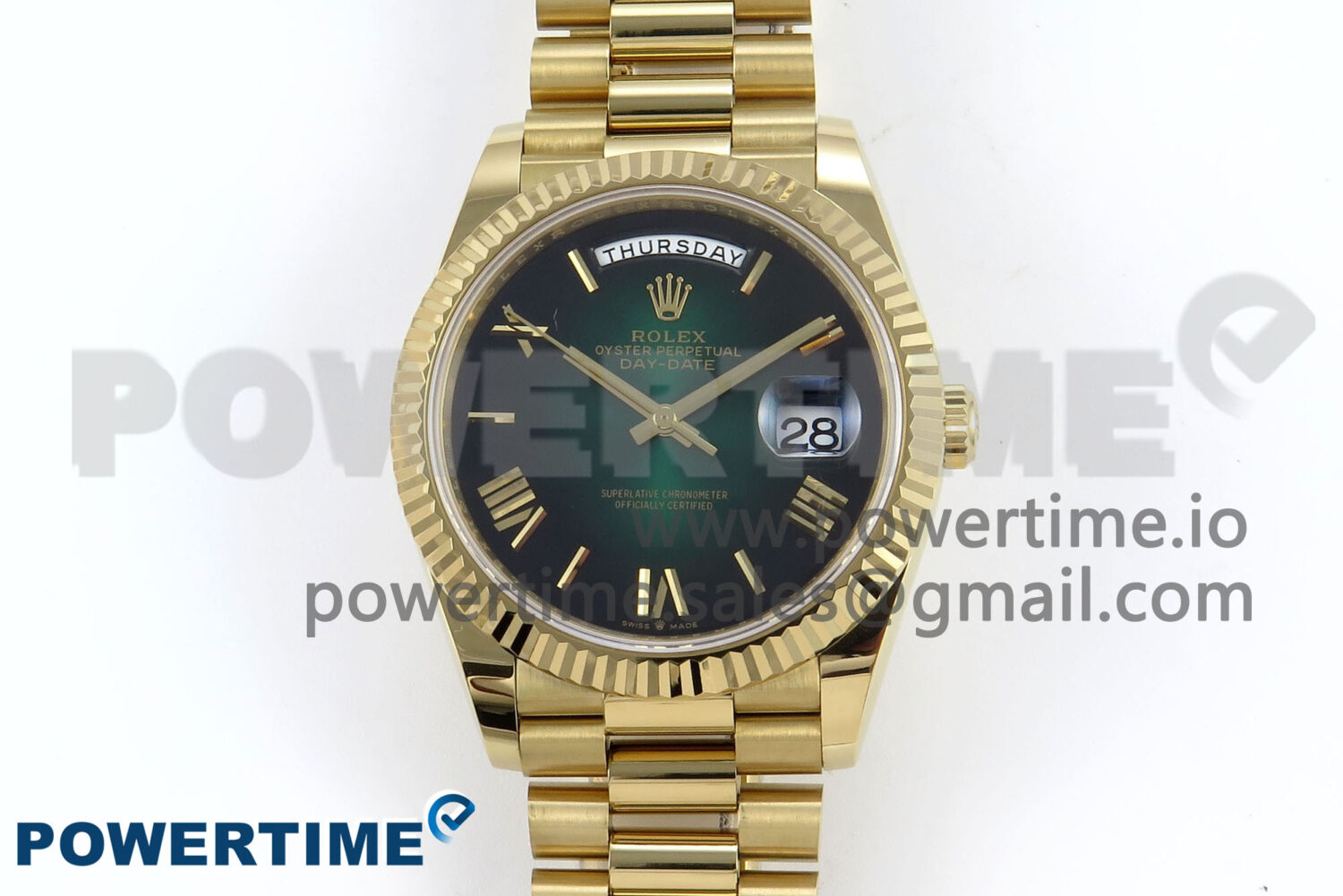 Day Date 40 YG 228238 Noob 1:1 Best Edition Green Ombre Roman Dial on President Bracelet A2836 (Gain Weight) - Image 1