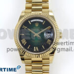 Day Date 40 YG 228238 Noob 1:1 Best Edition Green Ombre Roman Dial on President Bracelet A2836 (Gain Weight)