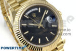 Day Date 40 YG 228238 Noob 1:1 Best Edition Black Textured Stick Dial on President Bracelet A2836 (Gain Weight) - Image 2