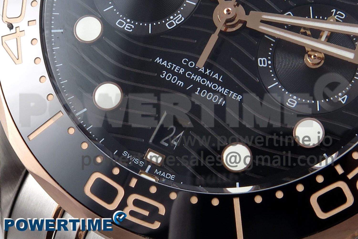Seamaster 300m Chrono SS/YG OMF 1:1 Best Edition Blue Dial on SS/YG Bracelet A9900 - Image 5